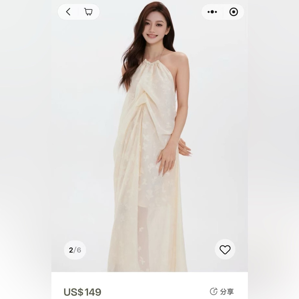 Jacquard Neck Maxi Dress